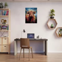 Tableau Vache Highland Colorée sur Toile peinture vache highland