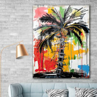 Abstrait Tropical Palmier Graffiti Street Art palmier graffiti street art