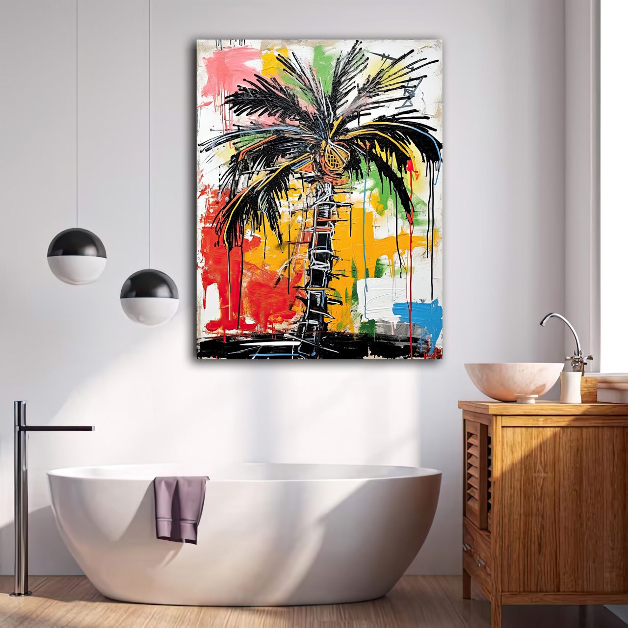 Abstrait Tropical Palmier Graffiti Street Art palmier graffiti street art