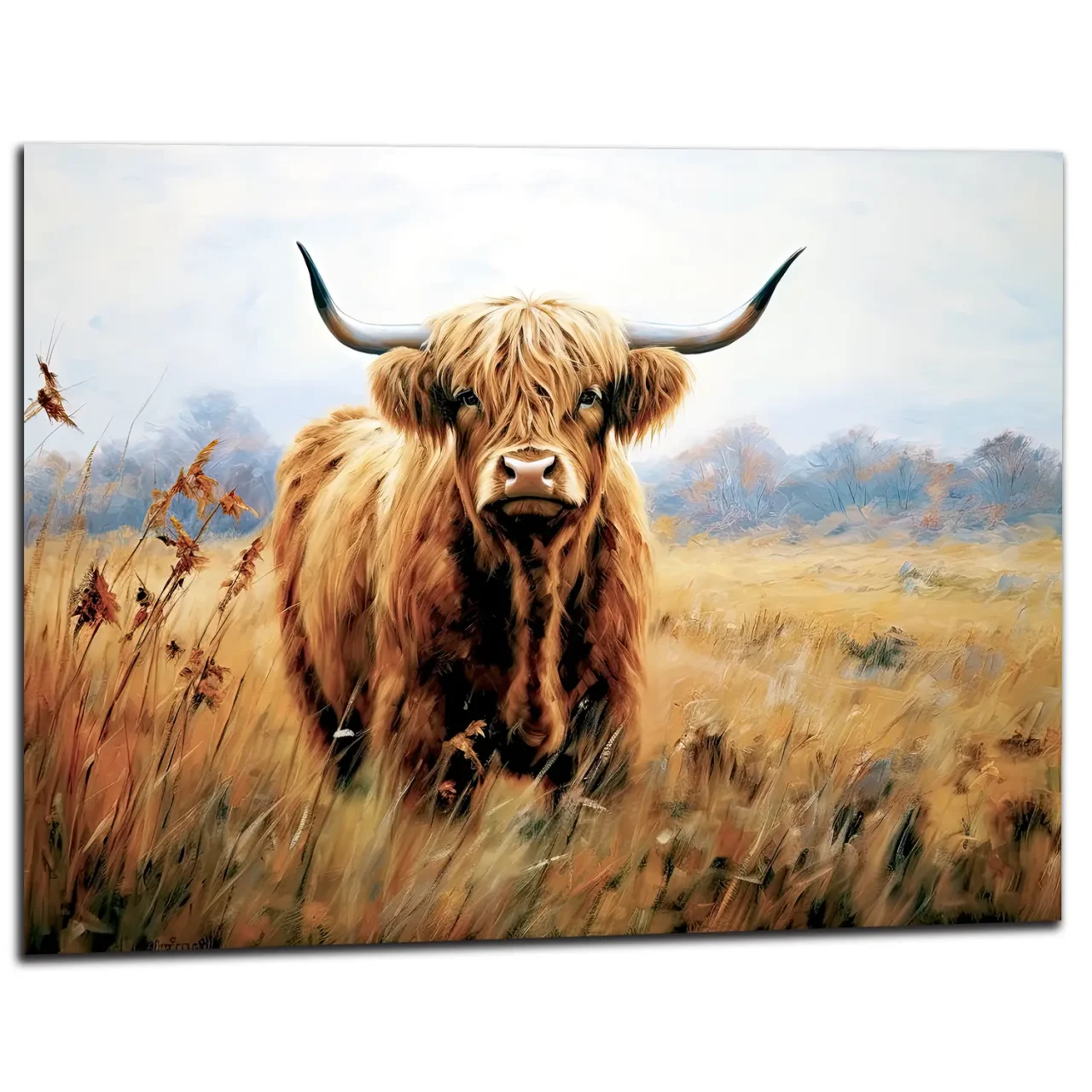 majesté d'une vache highland en automne