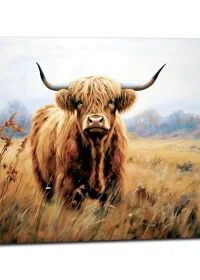 Majesté d’une vache Highland en Automne majesté d'une vache highland en automne