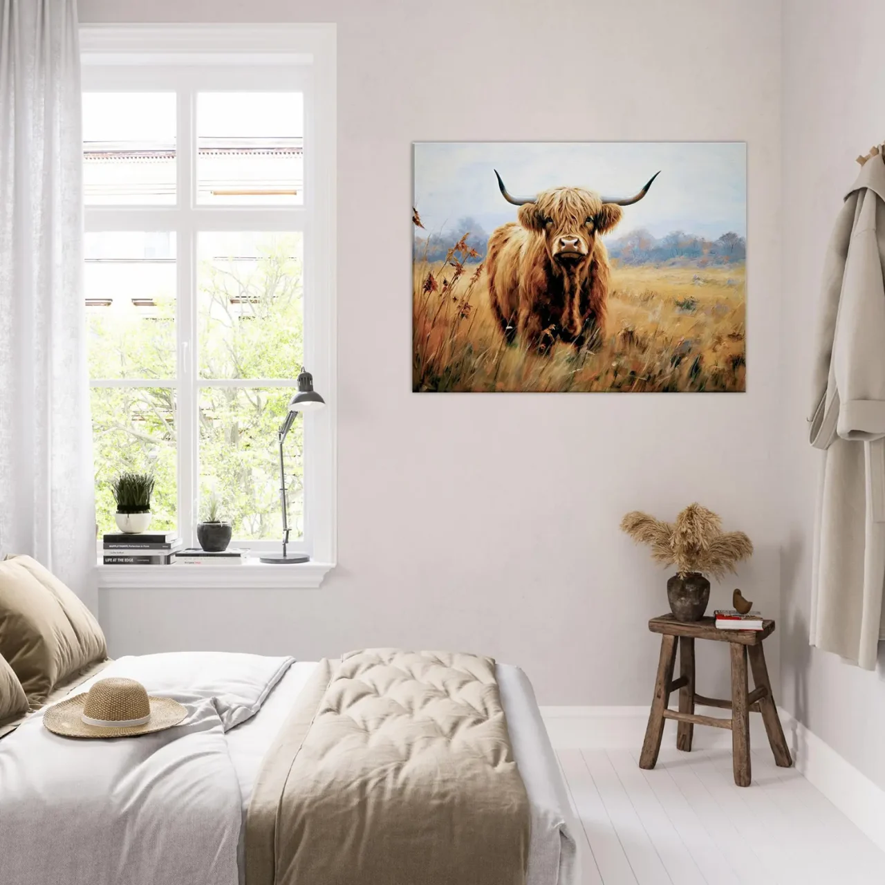 majesté d'une vache highland en automne