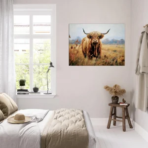 majesté d'une vache highland en automne