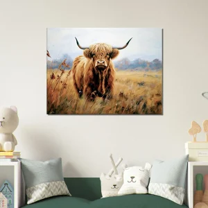 majesté d'une vache highland en automne