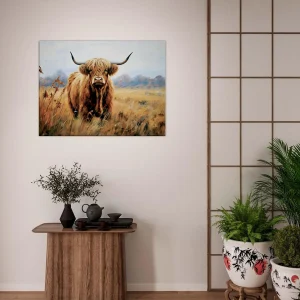 majesté d'une vache highland en automne