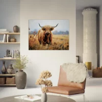 Majesté d’une vache Highland en Automne majesté d'une vache highland en automne