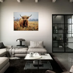 majesté d'une vache highland en automne