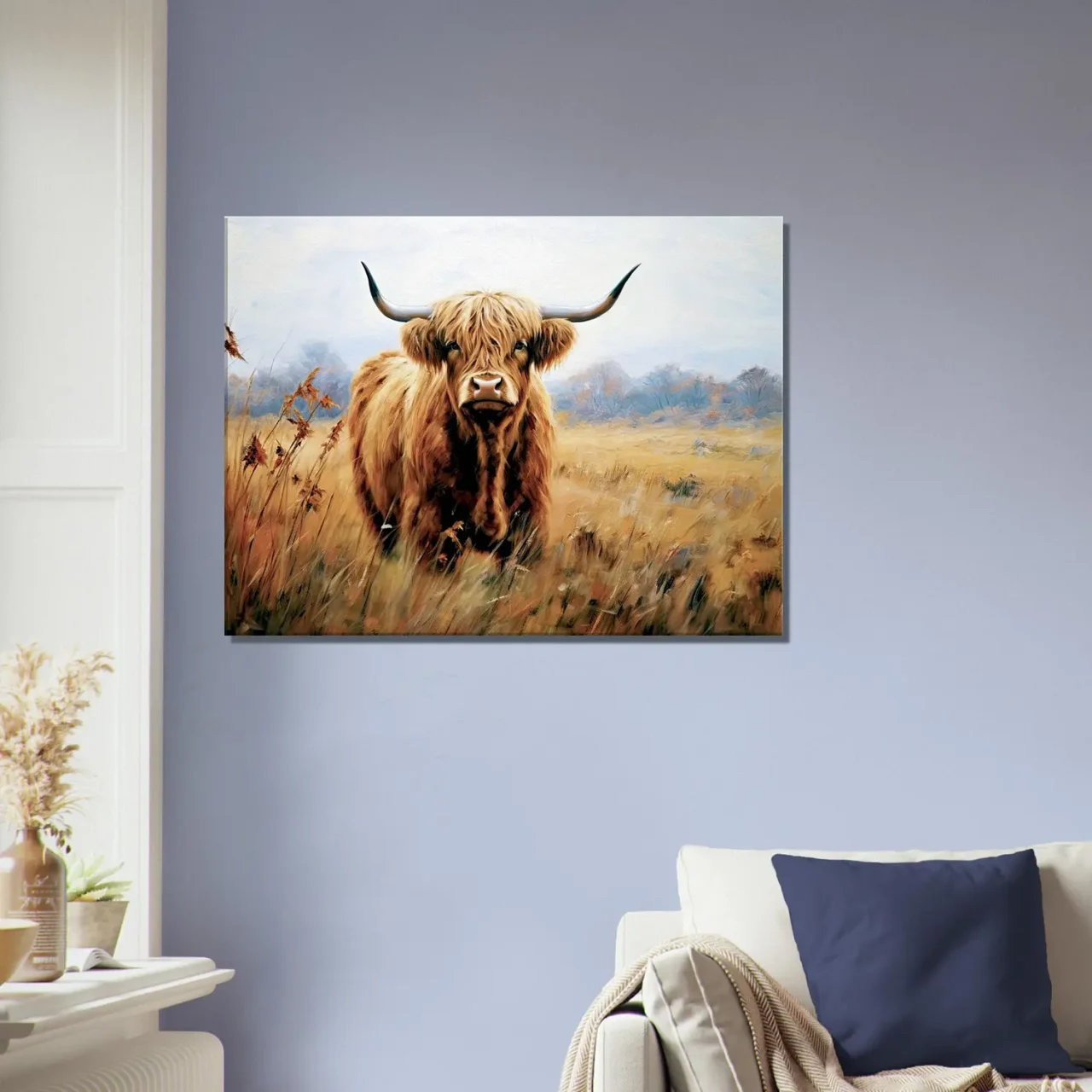 majesté d'une vache highland en automne