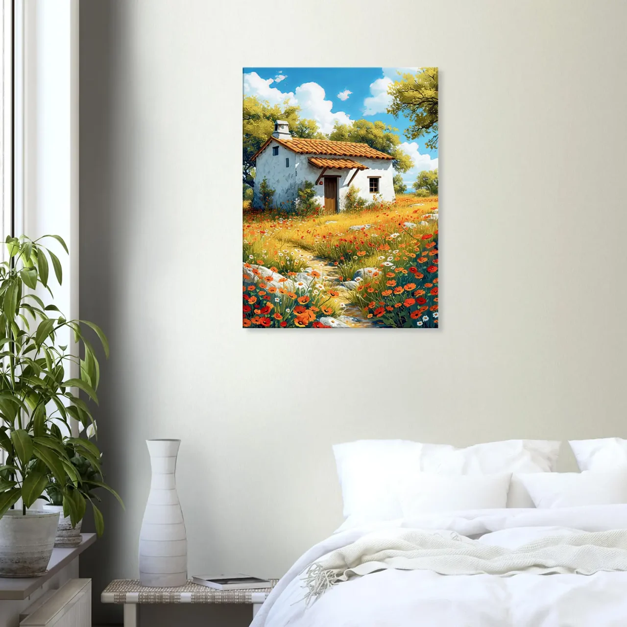 coquelicots et sérénité d'une maison champêtre