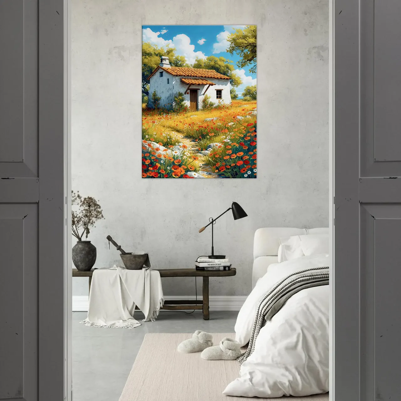 coquelicots et sérénité d'une maison champêtre