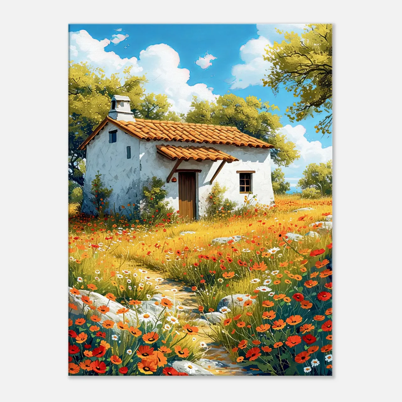 coquelicots et sérénité d'une maison champêtre