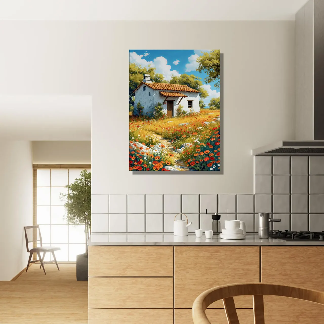 coquelicots et sérénité d'une maison champêtre