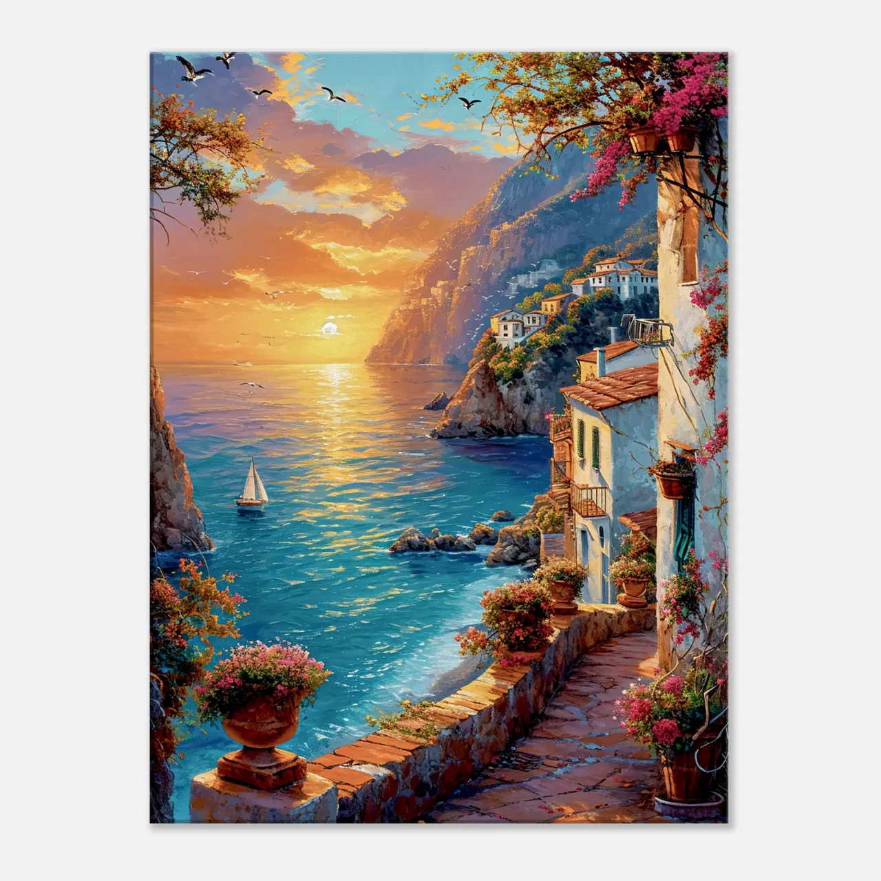 coucher de soleil sur la riviera méditerranéenne