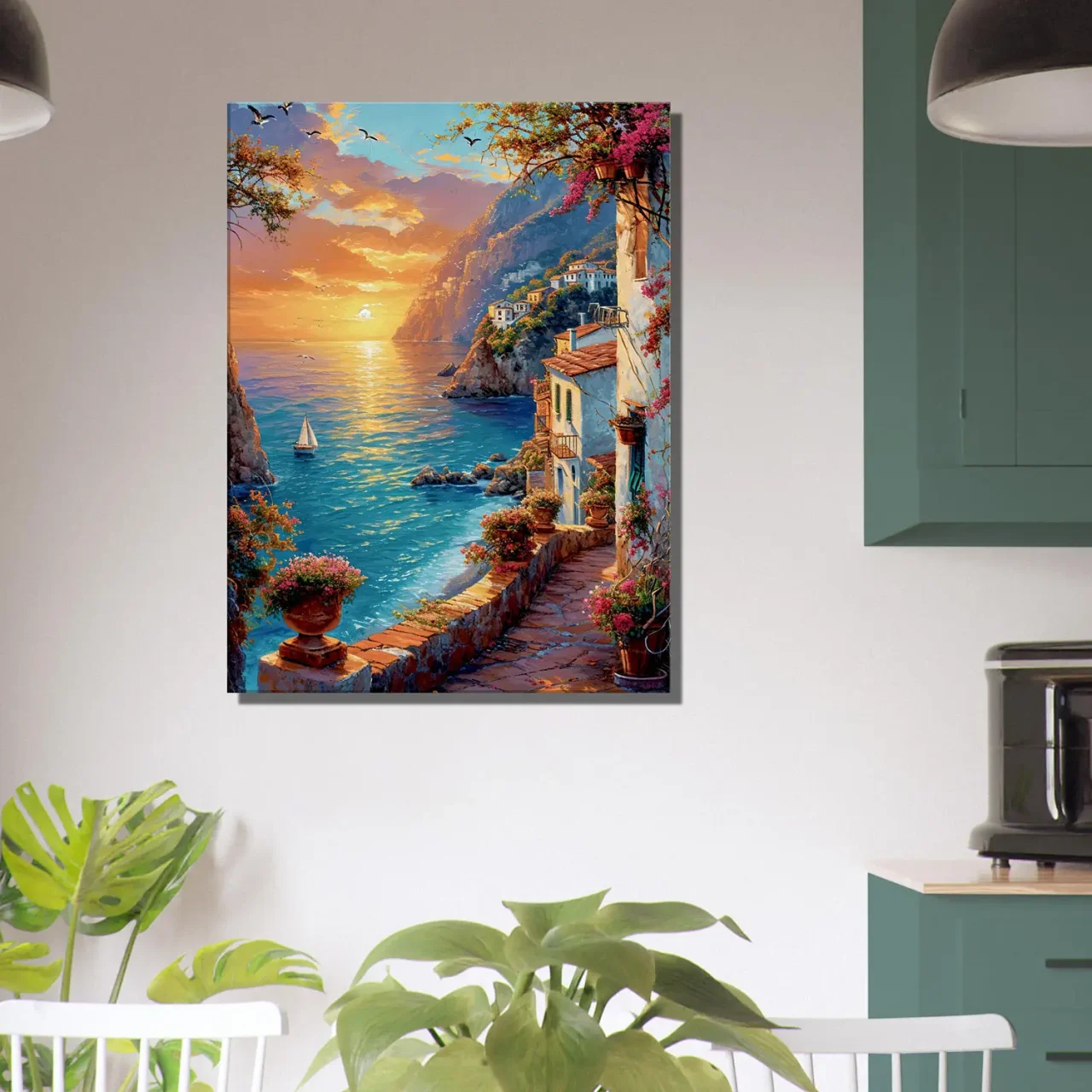 coucher de soleil sur la riviera méditerranéenne