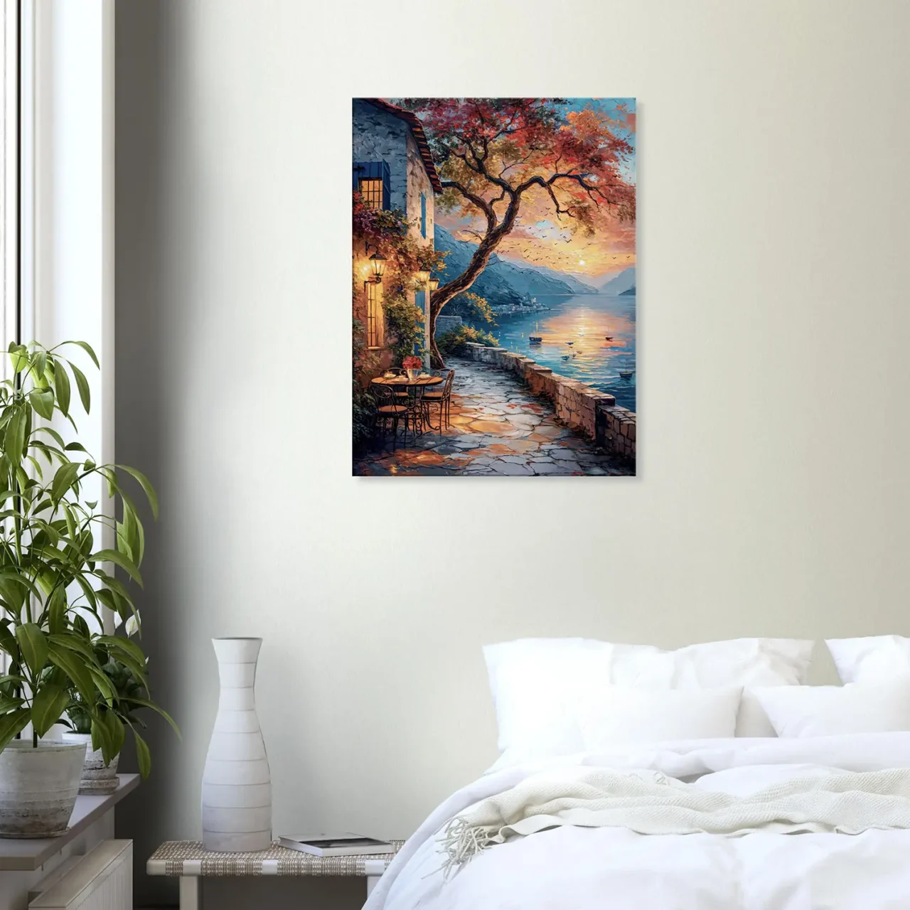 coucher de soleil sur le lac et soirée romantique