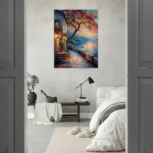 coucher de soleil sur le lac et soirée romantique