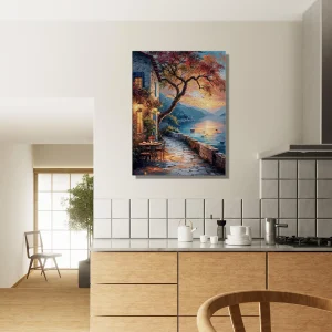 coucher de soleil sur le lac et soirée romantique