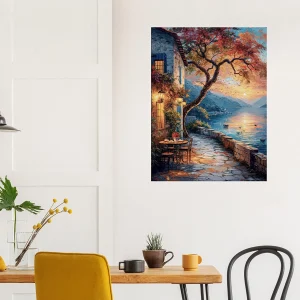 coucher de soleil sur le lac et soirée romantique