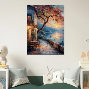 coucher de soleil sur le lac et soirée romantique