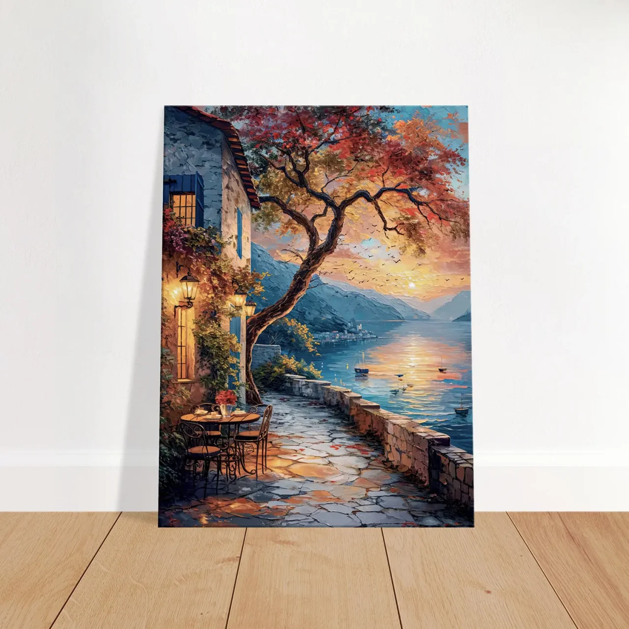 coucher de soleil sur le lac et soirée romantique