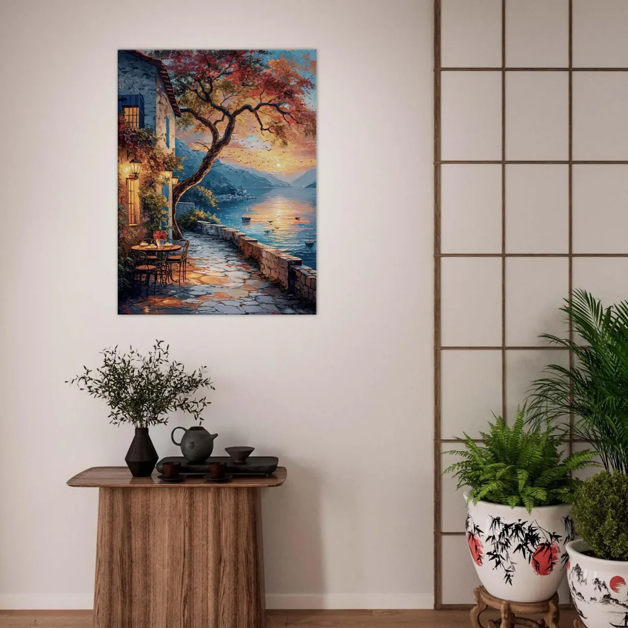 coucher de soleil sur le lac et soirée romantique