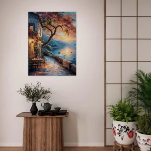 coucher de soleil sur le lac et soirée romantique