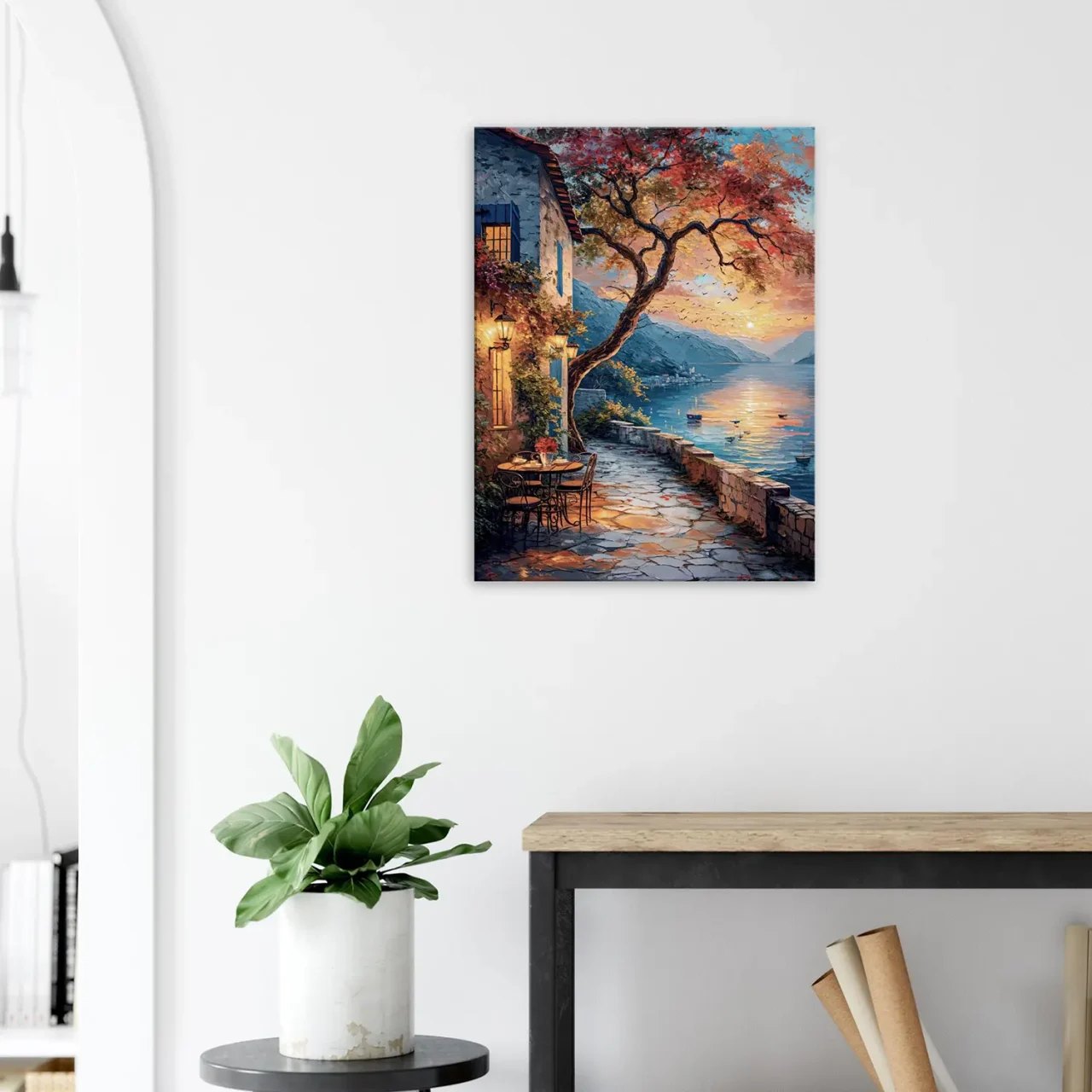 coucher de soleil sur le lac et soirée romantique