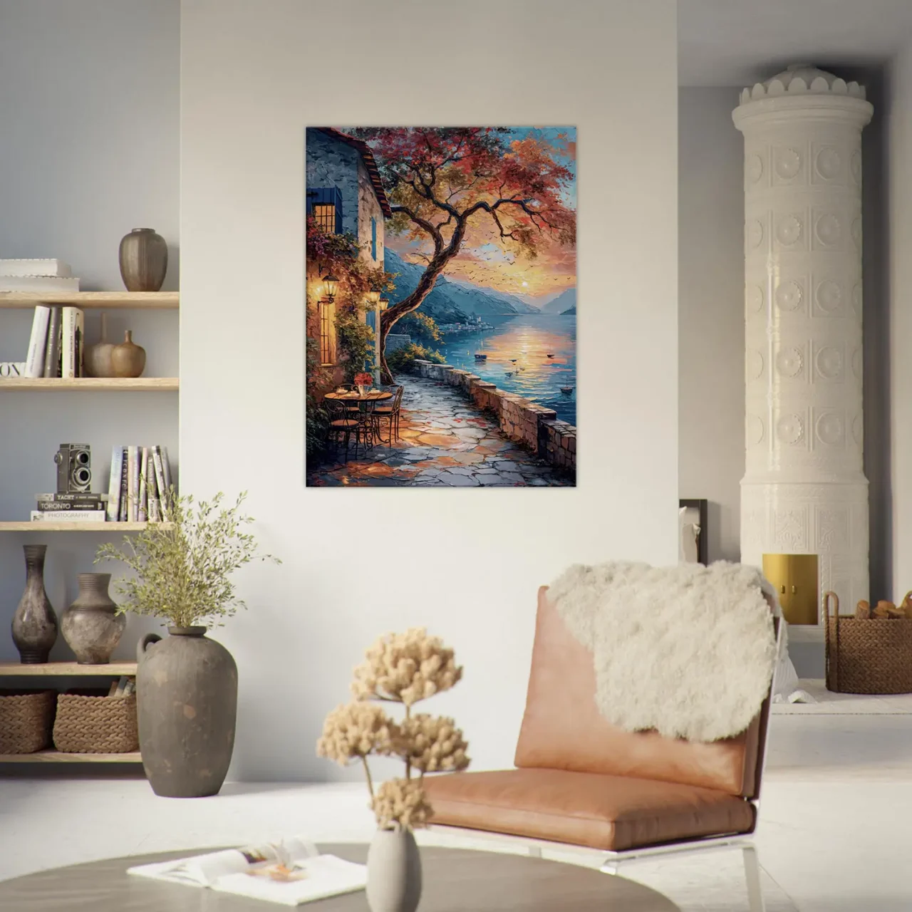 coucher de soleil sur le lac et soirée romantique