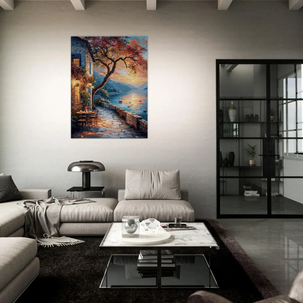 coucher de soleil sur le lac et soirée romantique