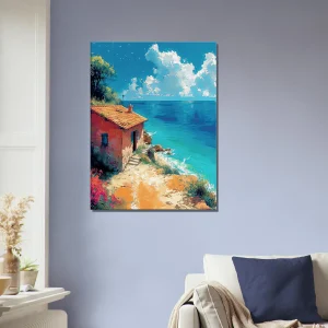 echappée azurée maisonnette face à la mer