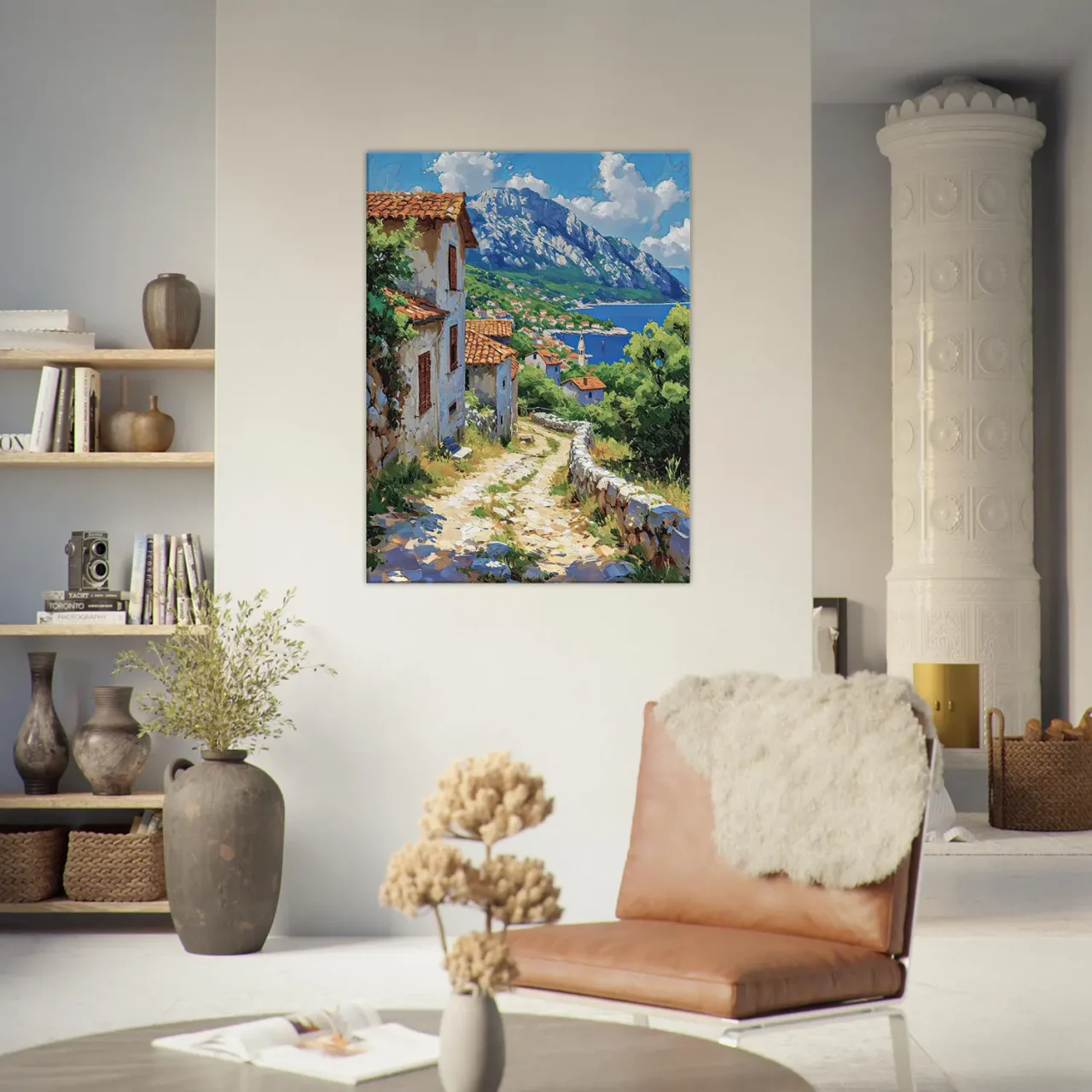 Évasion Méditerranéenne Vue sur le Village de la Côte Évasion méditerranéenne vue sur le village de la côte