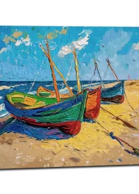 Bateaux de pèche sur la plage style Van Gogh Bateaux de pèche sur la plage style Van Gogh