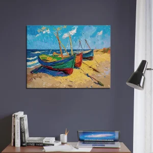 Bateaux de pèche sur la plage style Van Gogh Bateaux de pèche sur la plage style Van Gogh