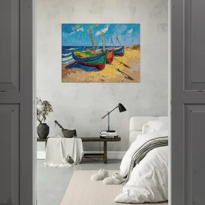 Bateaux de pèche sur la plage style Van Gogh Bateaux de pèche sur la plage style Van Gogh