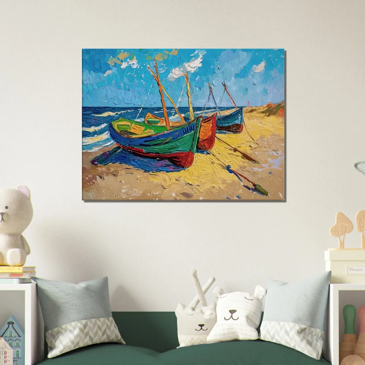 Bateaux de pèche sur la plage style Van Gogh Bateaux de pèche sur la plage style Van Gogh