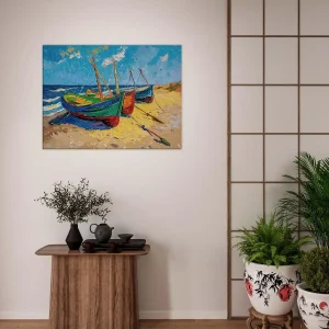 Bateaux de pèche sur la plage style Van Gogh Bateaux de pèche sur la plage style Van Gogh
