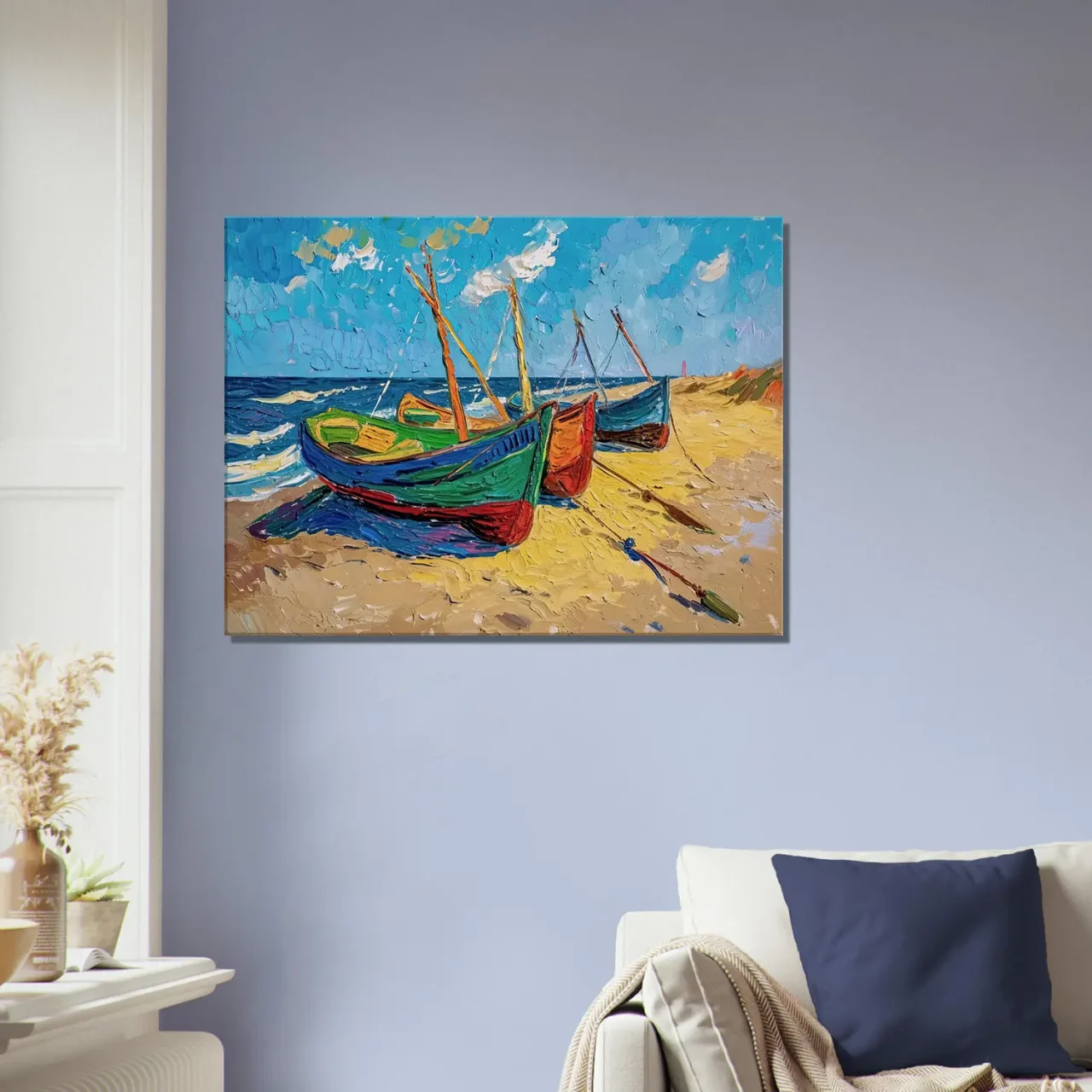Bateaux de pèche sur la plage style Van Gogh Bateaux de pèche sur la plage style Van Gogh