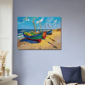 Bateaux de pèche sur la plage style Van Gogh Bateaux de pèche sur la plage style Van Gogh