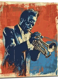Cadre Vintage Trompettiste de Jazz Cadre Vintage Trompettiste de Jazz