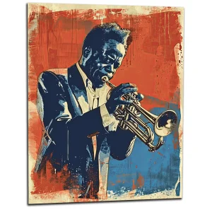 Cadre Vintage Trompettiste de Jazz