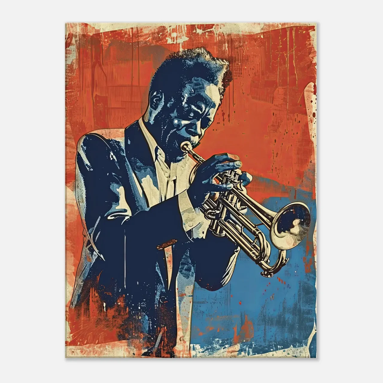 Cadre Vintage Trompettiste de Jazz