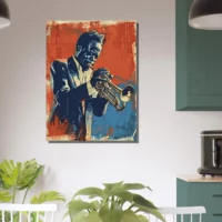 Cadre Vintage Trompettiste de Jazz