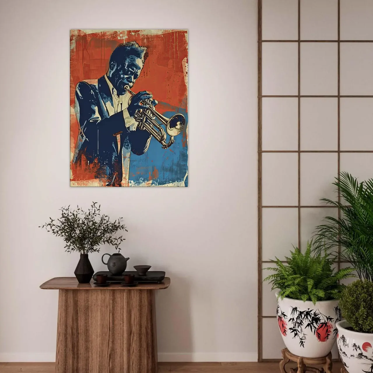 Cadre Vintage Trompettiste de Jazz Cadre Vintage Trompettiste de Jazz