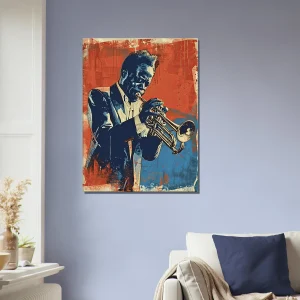 Cadre Vintage Trompettiste de Jazz Cadre Vintage Trompettiste de Jazz