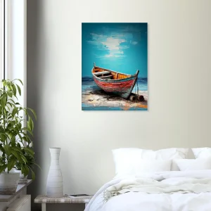 Cadre bateau de pêcheur sur la plage