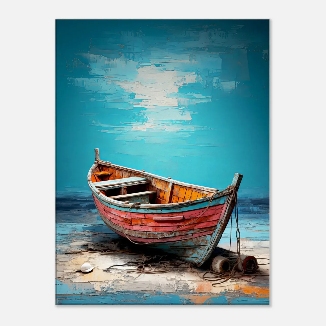 Cadre bateau de pêcheur sur la plage