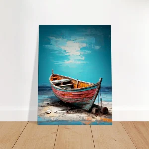 Cadre bateau de pêcheur sur la plage