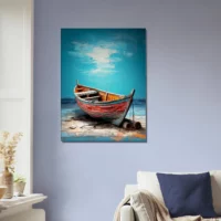 Cadre bateau de pêcheur sur la plage