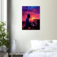 Pianiste de jazz et ciel surréaliste Pianiste de jazz et ciel surréaliste