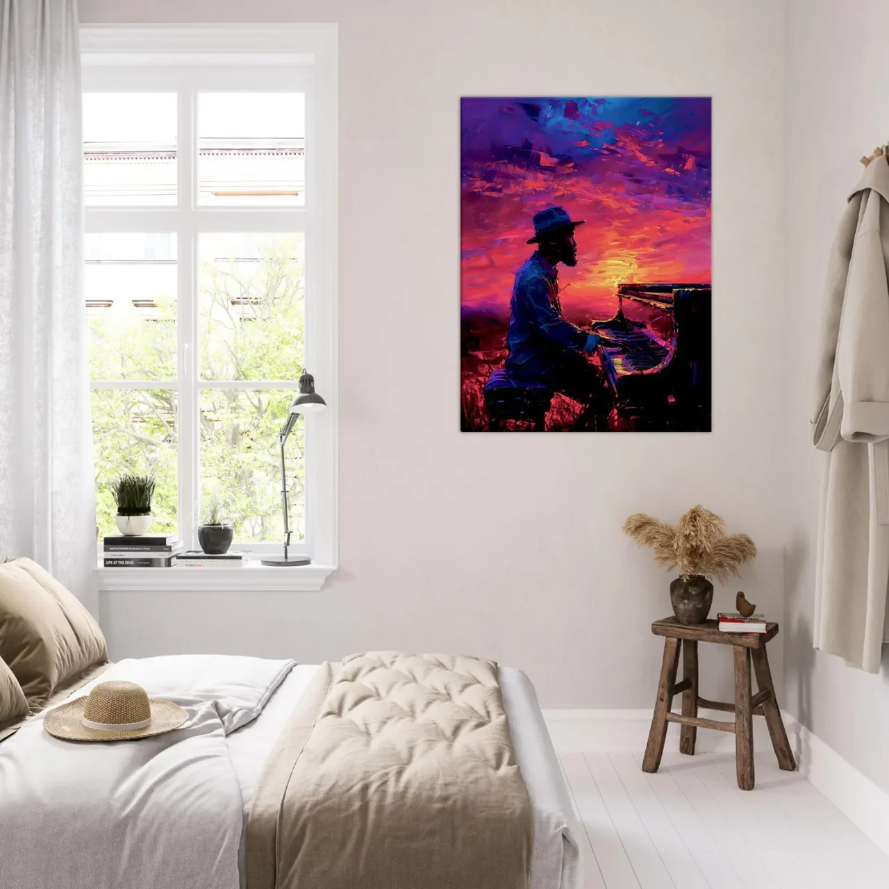 Pianiste de jazz et ciel surréaliste Pianiste de jazz et ciel surréaliste